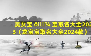 吴女宝 🌼 宝取名大全2023（龙宝宝取名大全2024款）